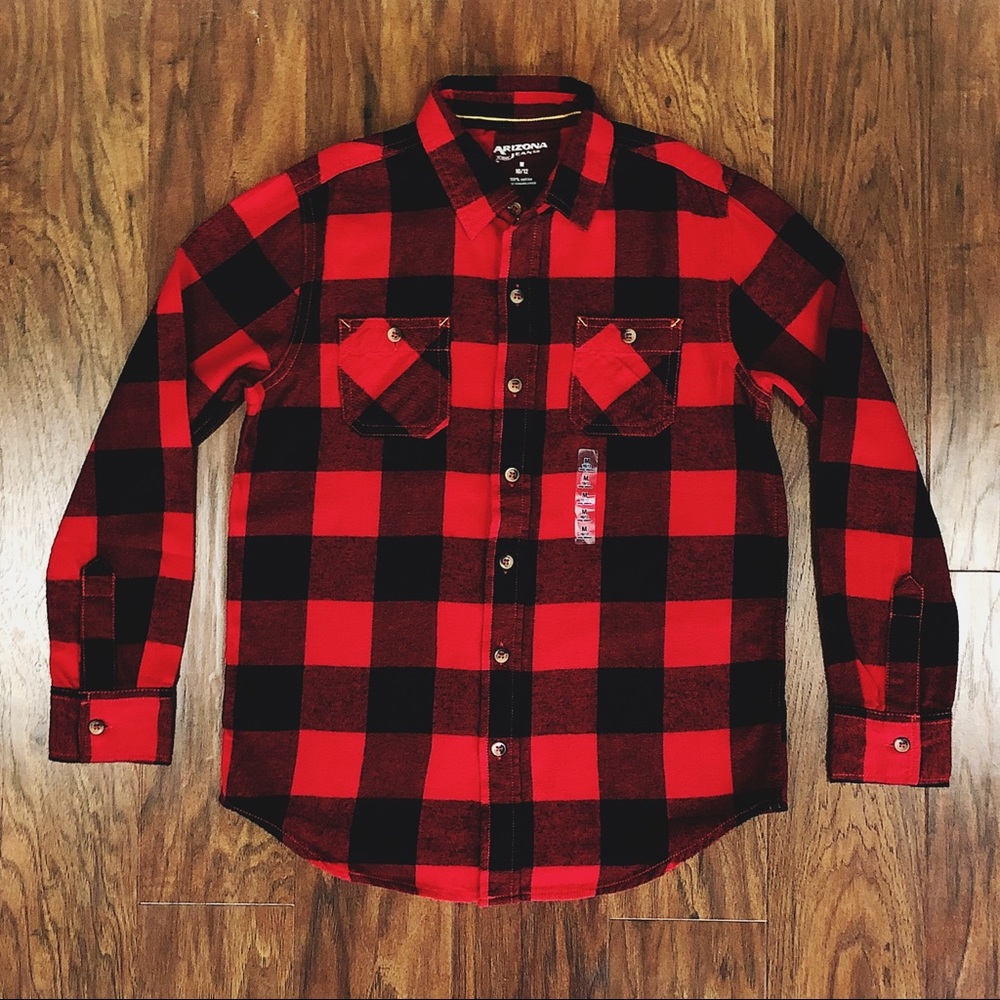 Arizona Boys Long Sleeve Plaid Flannel